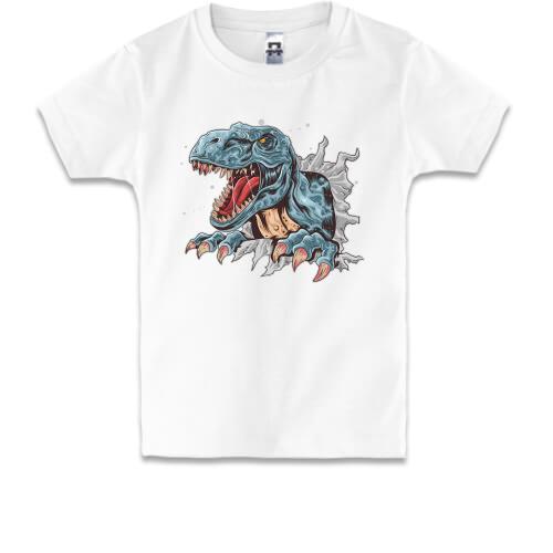 Дитяча футболка зі злим динозавром
