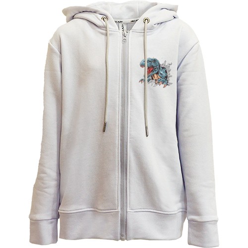 Детская худи на молнии со злым динозавром