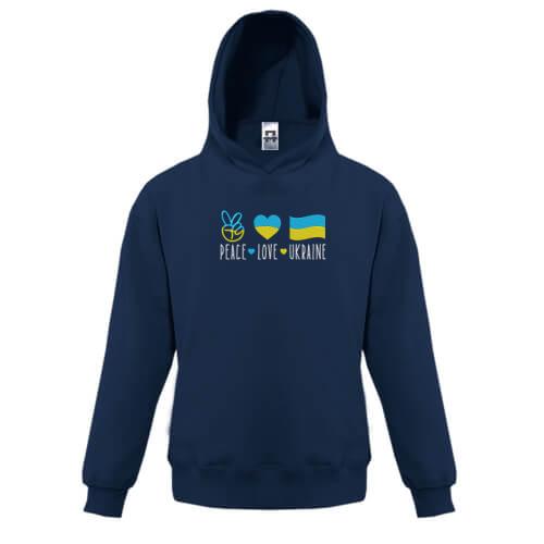 Дитяча толстовка Peace and love Ukraine