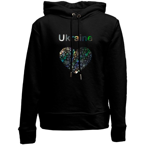 Дитячій худі без флісу Ukraine - серце (голограма)