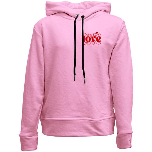 Детский худи без флиса с надписью Love Love мини