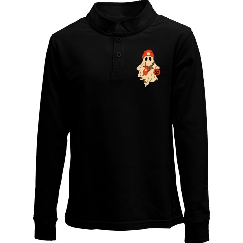 Детский лонгслив поло Привидение в шапке