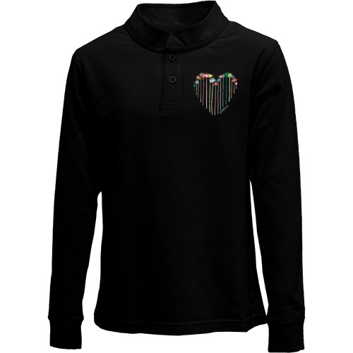 Детский лонгслив поло Сердце Пальмы