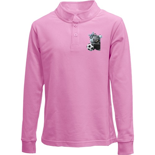 Детский лонгслив поло Веселая лошадь с футбольным мячом