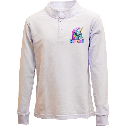 Детский лонгслив поло с единорогом 