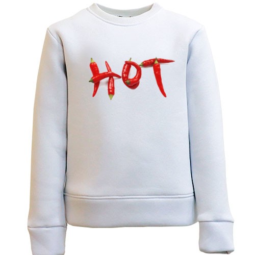 Детский свитшот с надписью «HOT», составленной из красного острого перца