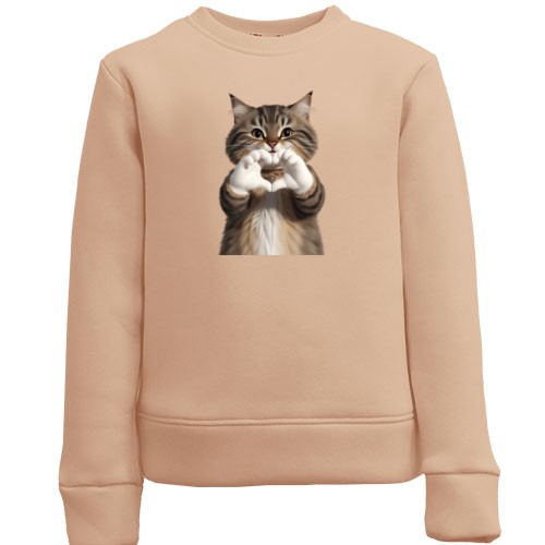 Дитячий світшот Кіт із серцем