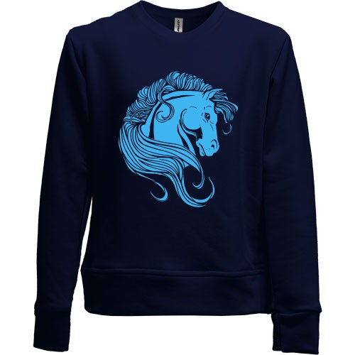 Детский свитшот без начеса с лошадью и гривой