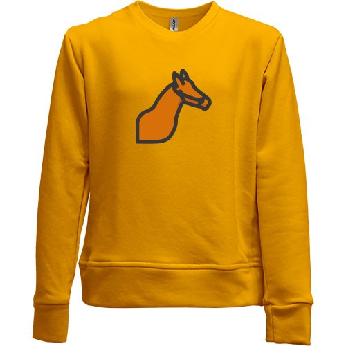 Детский свитшот без начеса с минималистичной лошадью