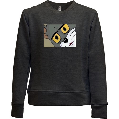 Дитячий світшот без начісу з здивованим Томом (Том і Джеррі)