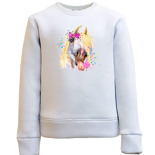 Детский свитшот с гламурной лошадью