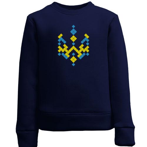 Детский свитшот с пиксельным гербом Украины (3)
