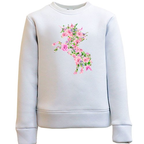 Детский свитшот с цветочной лошадью