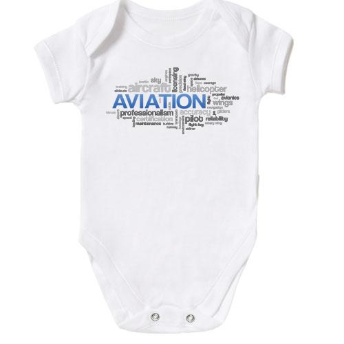 Детское боди Aviation words