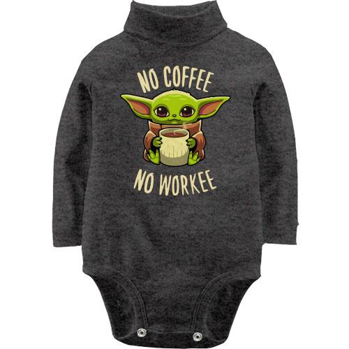 Детское боди LSL Baby Yoda No coffee No work
