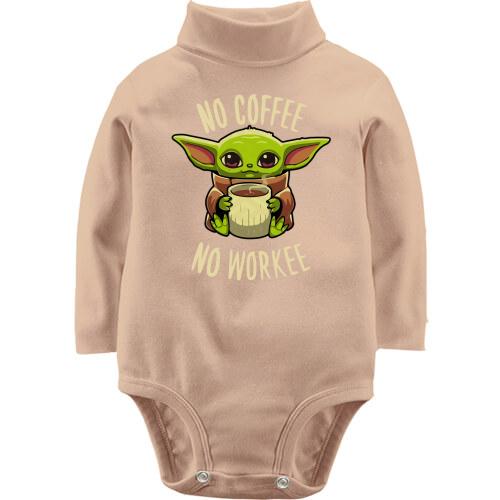 Детское боди LSL Baby Yoda No coffee No work