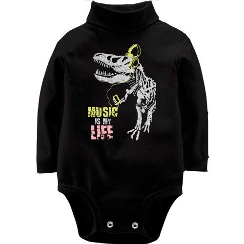 Детское боди LSL Music is my life Динозавр