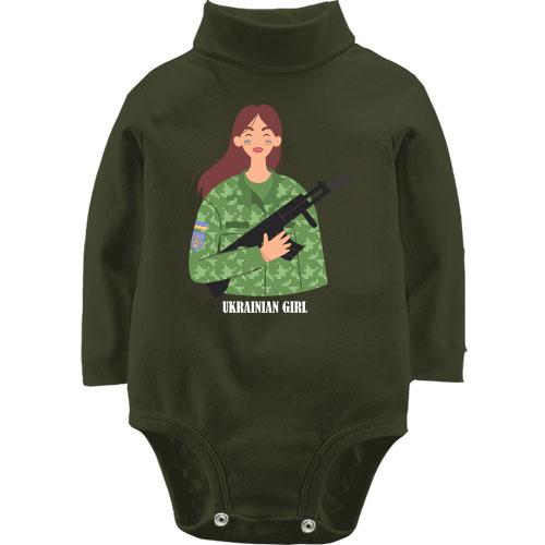 Детское боди LSL Ukrainian girl (Military)