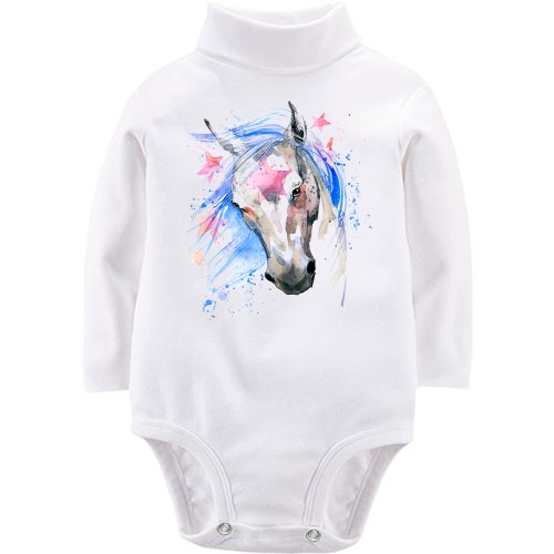 Детское боди LSL с акварельной лошадью