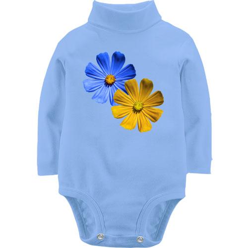 Дитячий боді LSL із жовто-синіми квітками