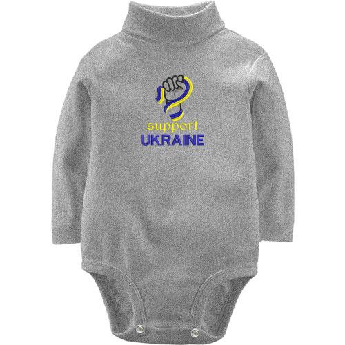 Дитячий боді LSL з вишивкою Support Ukraine