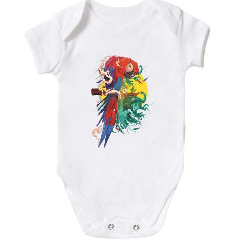Дитячий боді Parrot bright art