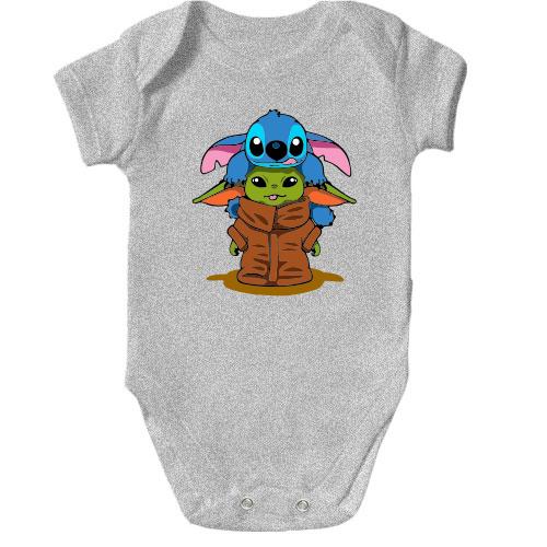 Дитячий боді Stitch and Baby Yoda
