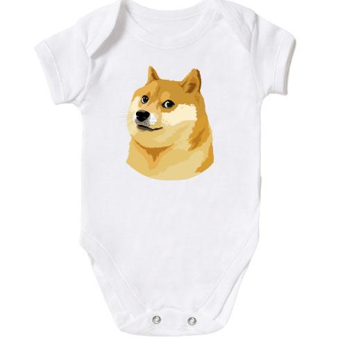 Детское боди с мэмом wow doge
