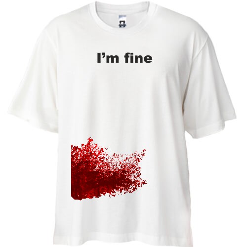 Футболка oversize I'm fine (бок)