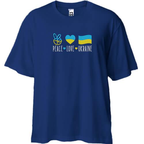 Футболка oversize Peace and love Ukraine