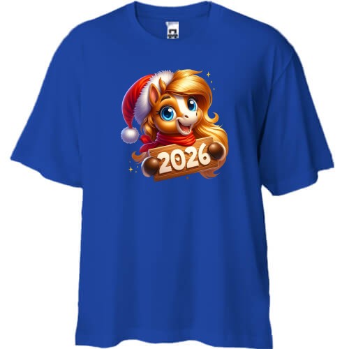 Футболка oversize з Новорічним конем 2026