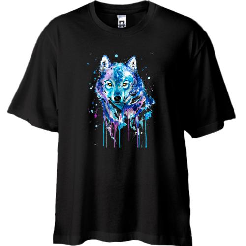 Футболка Oversize с красочным волком