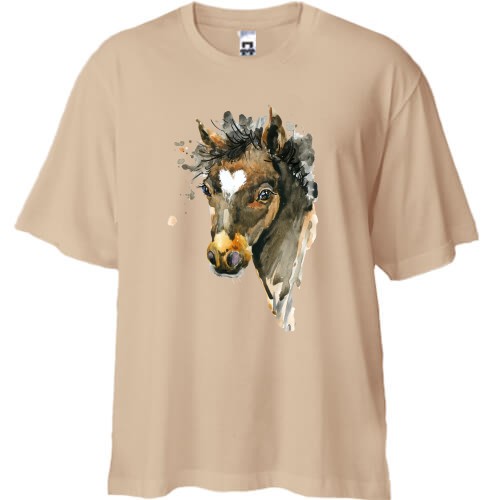 Футболка Oversize с лошадью (1)