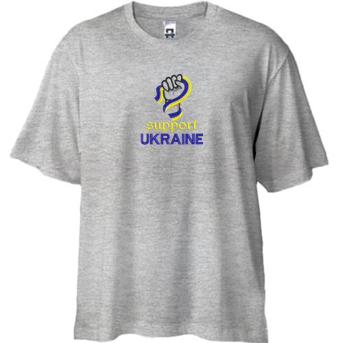 Футболка Oversize с вышивкой Support Ukraine