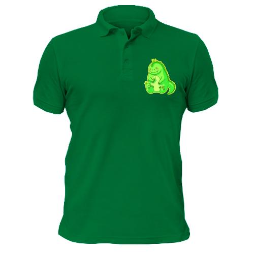 Чоловіча футболка-поло з добрим зеленим драконом