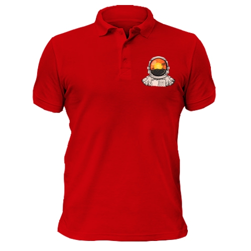 Чоловіча футболка-поло з космонавтом 