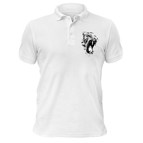 Чоловіча футболка-поло з пащею леопарда