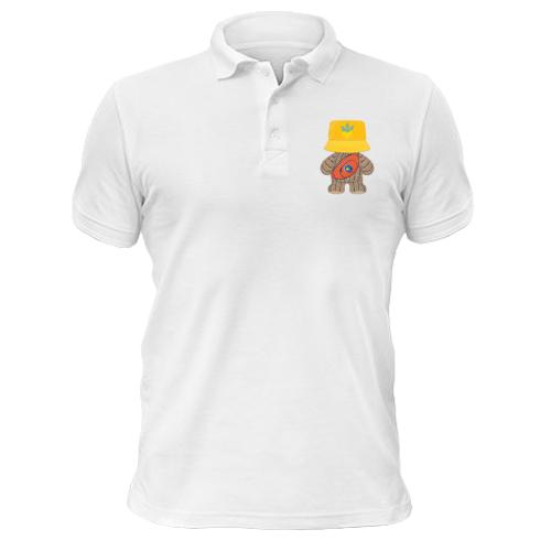 Чоловіча футболка-поло з патріотичним медвежонком