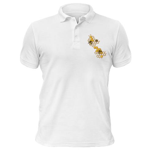 Чоловіча футболка-поло з бджолами у вулику