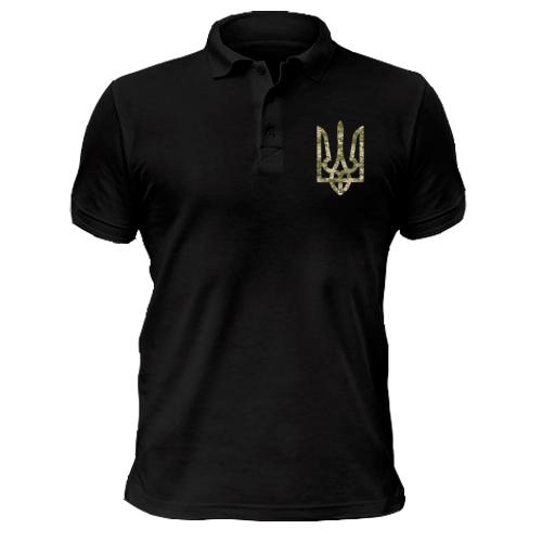 Чоловіча футболка-поло з гербом піксельним України