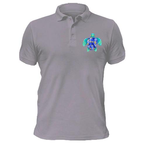 Чоловіча футболка-поло з синьою черепахою