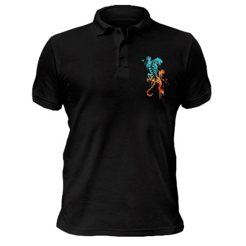 Чоловіча футболка-поло з яскравим тигром (2)