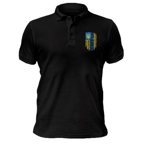 Чоловіча футболка-поло зі стилізованим прапором України