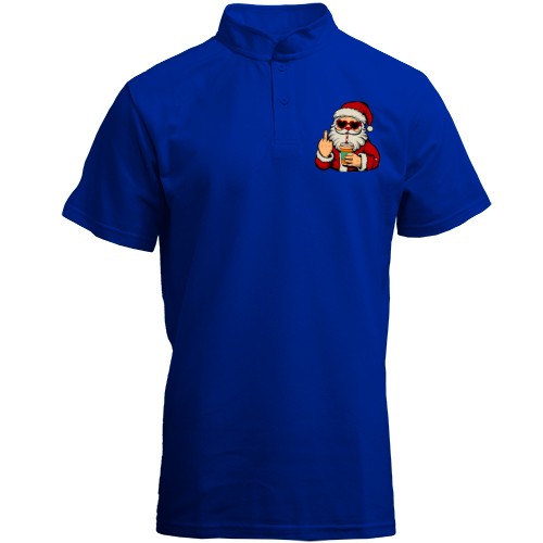 Футболка с воротником стойкой Санта с глинтвейном