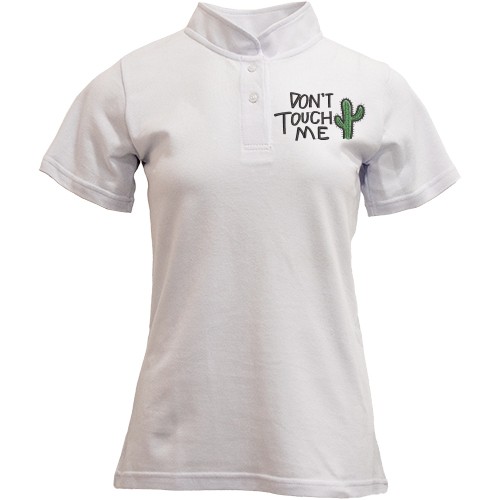 Футболка с воротником стойкой с кактусом - Don't Touch Me