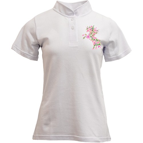 Футболка с воротником стойкой с цветочной лошадью