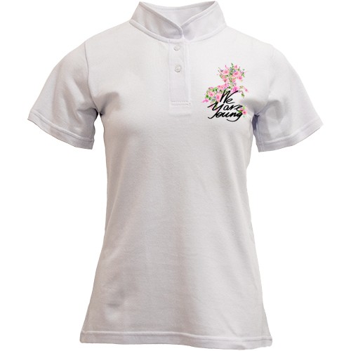 Футболка с воротником стойкой с цветочной лошадью We are young