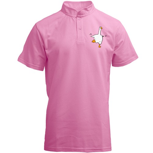 Футболка с воротником стойкой с веселым гусем