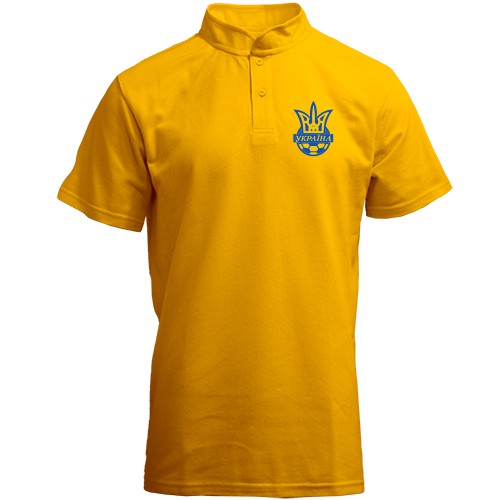 Футболка с воротником стойкой сборной Украины по футболу