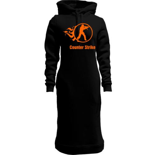 Женская толстовка-платье Counter Strike со стилизованным огнем